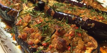 Recette  : Aubergines farcies à la viande hachée