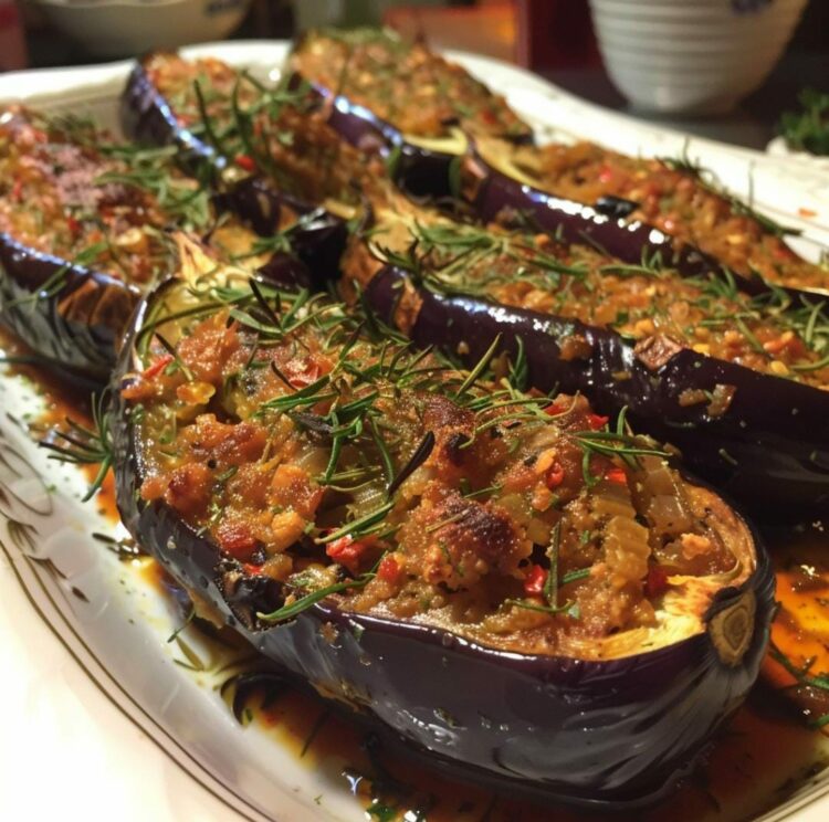 Aubergines farcies à la viande hachée