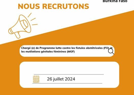 UNFPA recrute un Chargé (e) de Programme lutte contre les fistules obstétricales (FO) et les mutilations génitales féminines (MGF)