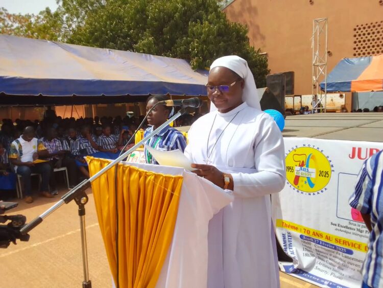 le collège a accueilli plus de 10890 filles", Sœur Édith Sawadogo, directrice du collège Notre Dame de Kologh-Naaba